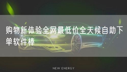 购物新体验全网最低价全天候自助下单软件棒
