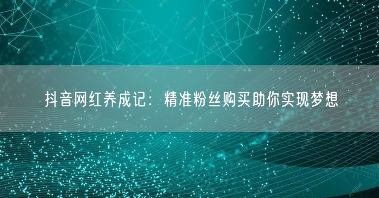 抖音网红养成记：精准粉丝购买助你实现梦想