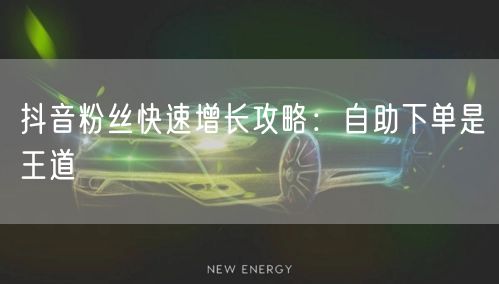 抖音粉丝快速增长攻略：自助下单是王道