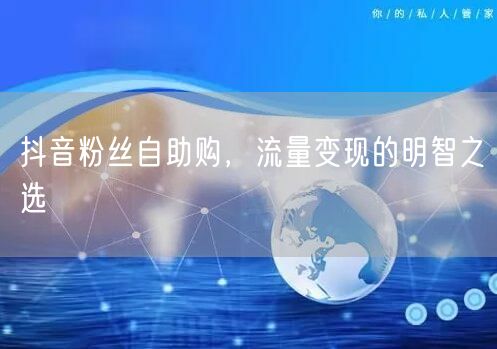 抖音粉丝自助购，流量变现的明智之选