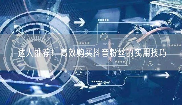 达人推荐！高效购买抖音粉丝的实用技巧