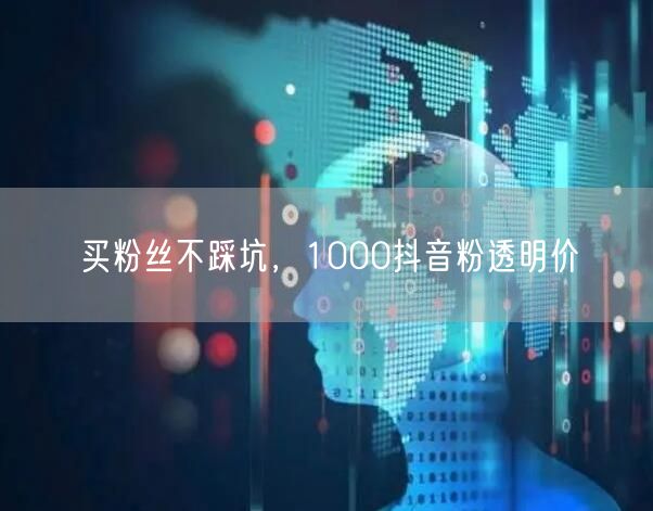 买粉丝不踩坑，1000抖音粉透明价