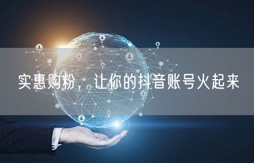 实惠购粉，让你的抖音账号火起来