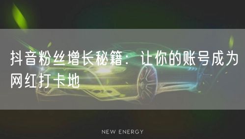 抖音粉丝增长秘籍：让你的账号成为网红打卡地