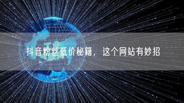 抖音粉丝低价秘籍,这个网站有妙招